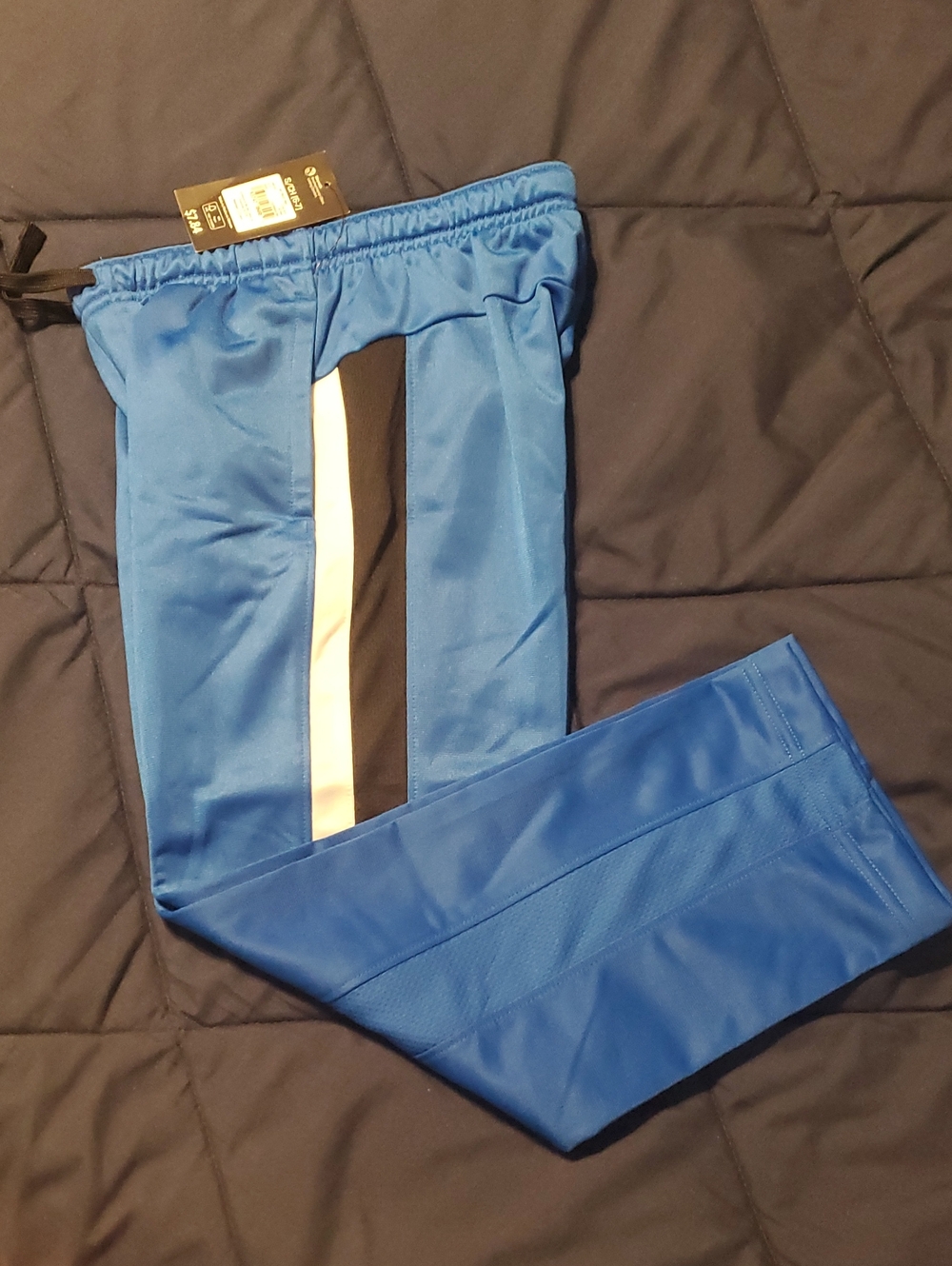 Athletic Works Blue Joggers with Black and White Side Stripe
